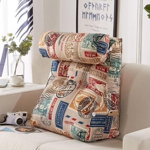 Canvas Backrest Cushion For Sofa Triangular Backrest Cushion For Sofa Cushions For Bed Rest Pillow Back Support Large Size