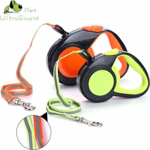 Retractable Dog Leash Automatic Extending Walking Lead Reflective With Free Dog Waste Dispenser For Small Medium Large Dogs S-L