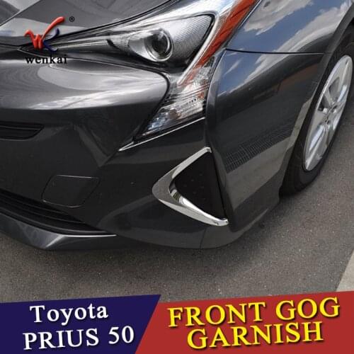 High Quality ! Accessories For Toyota Prius 2016 2017 2018 Car Styling ABS Chrome Front Fog Light Lamp Eyelid Cover Trim