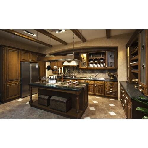 High Quality Solid Wood Cabinet Designs Modern American Style Modular White Solid Wood Kitchen Cabinets