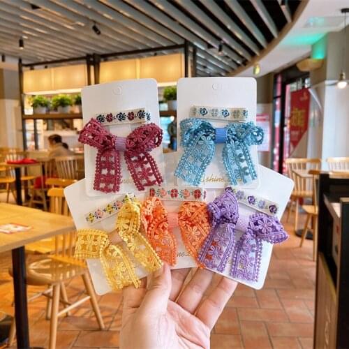 Bow Hair Clips Hair Pins Girls Hair Accessories Hollow Out Hair Grips Barrettes Butterfly Hairpins Hair Styling Tools 2 Piece