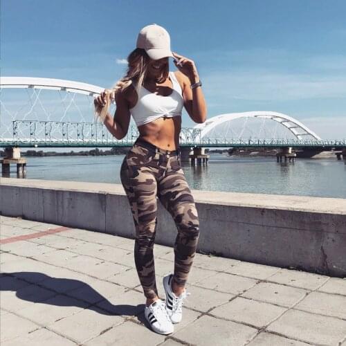 Shascullfites Melody Camo Gym Leggings Womens Camouflage Push Up Pants Army Fitness Pencil Pants Mid Rise