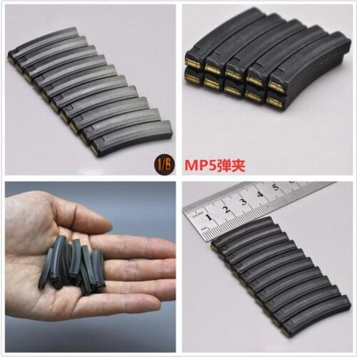 1/6 scale soldier MP5 magazine set of 10 plastic material black sand gold three 12'' action figure toy model scene accessories