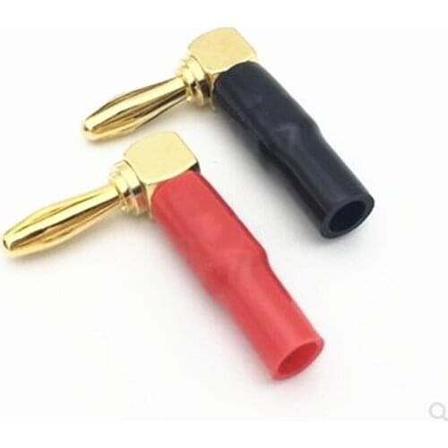10pcs L Type 4mm Banana Plug Connector Red+Black 90 Degree Amplifier Speaker Terminal Binding Post Banana Socket Connector