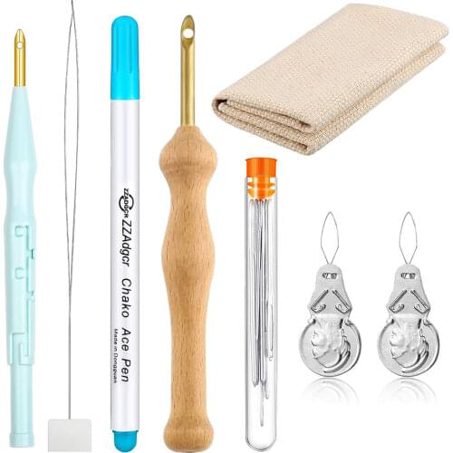 2021 new Embroidery KitsEmbroidery Monks Cloth Knitting Punch Threader Needle Sewing Accessories DIY Weaving Tool Craft