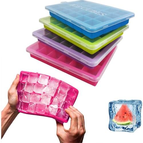 24 cell Silicone Ice Cube Maker Form For Ice Candy Cake Pudding Chocolate Molds Easy-Release Square Shape Ice Cube Trays Molds