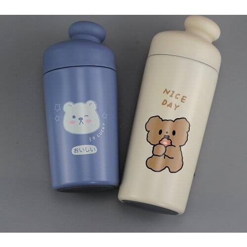 300/400ml Stainless Steel Thermos Mug Water Bottle For Girls Beautiful Cute Outdoor Travel Coffee Vacuum Flask Thermal Tumbler