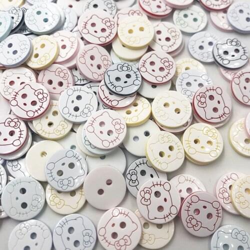 50/100pcs Mix New Cat Plum 13mm 2holes Plastic Button/Sewing lots PT253