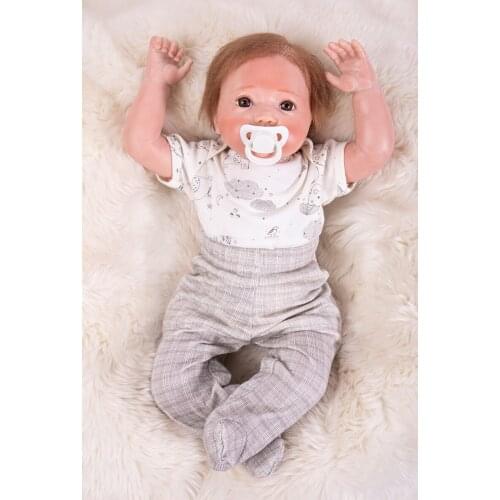 50cm Silicone Reborn Baby Doll kids Playmate Gift For Girls 19Inch Baby Alive Soft Toys For Bouquets Doll Bebe Reborn