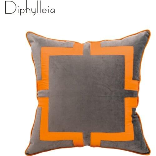 Diphylleia Modern Geometry Cushion Cover New Chinese Style Living Room Armchair Sofa Pillow Case H Orange Luxury Coussin 45x45cm