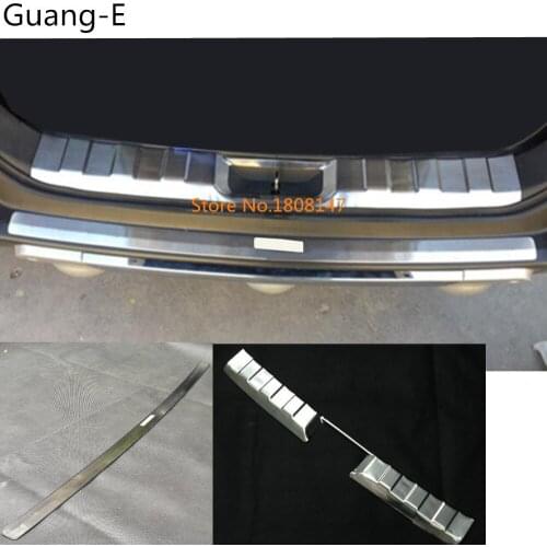 For Nissan X-Trail Xtrail T32 Rogue 2008 2009 2010 2011 2012 2013 Car Back Inner+Outside Rear Bumper Trim Plate Trunk Pedal