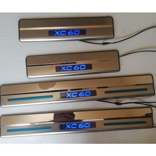 For VOLVO XC60 2008-2020 LED Stainless Steel Boutique Side Scuff Plate/Door Sill Door Sill Car Accessories