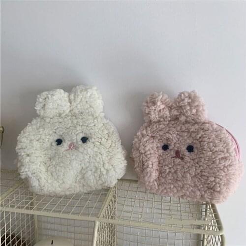 DORANMI Lovely Rabbit Shape Cosmetic Bags For Women 2020 Soft Fur Makeup Bags Female Embroidery Cosmetic Container Bags BG650