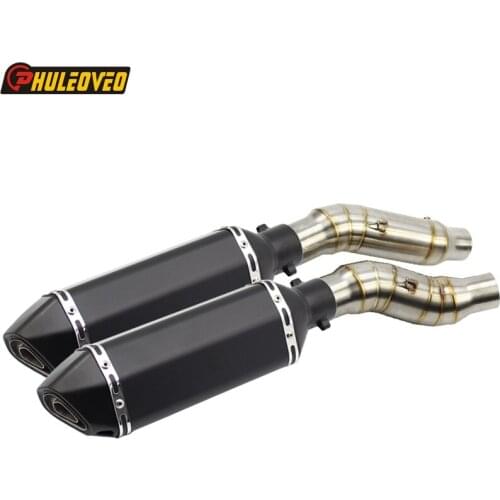 Motorcycle Exhaust Full System Link Pipe for Z1000 2010-2017 Motorbike Muffler Exhaust Mid Pipe for Z1000 10-17 Escape Moto