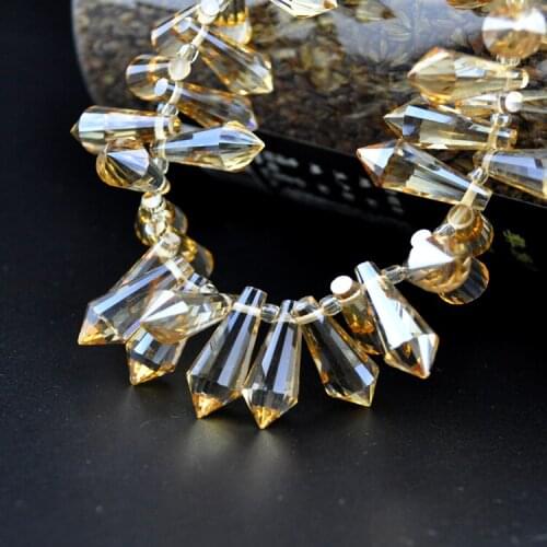 Free Shipping Top Quality Faceted 8x20mm Teardrop Beads for Jewelry Making Gold Champagne Color 500pcs