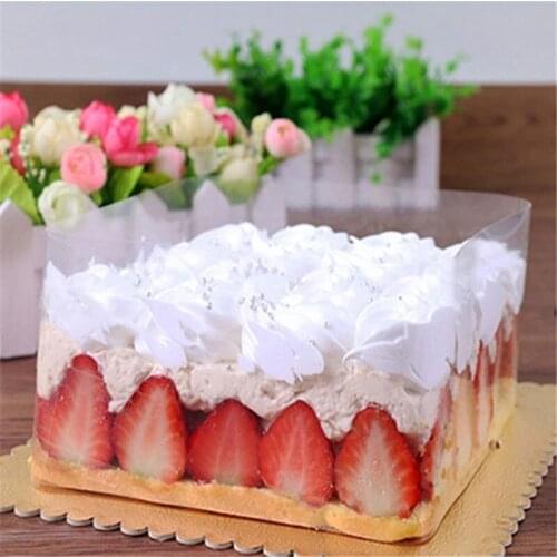 Cake Decorating Tools Transparent Clear Mousse Surrounding Edge Wrapping Tape Baking Cake Collar Roll Pack DIY 6/8/10/12cm* 200m