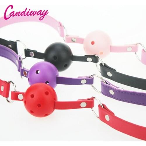 Ball Mouth Gag Oral Fixation mouth stuffed PU Leather roleplay slave submisson Adult Game For Couples Flirting Sex Products Toys