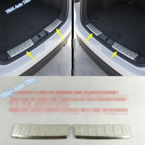 Lapetus Car Styling Inner Rear Plate Bumper Skid Guard Plate Cover Trim Fit For Jaguar F-Pace 2017 - 2020 Stainless Steel