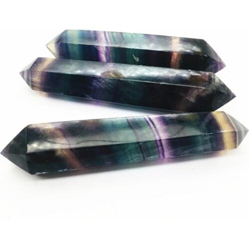 Natural Tower Quartz Crystals Healing Stones Rainbow Fluorite Double Point For Home Decoration
