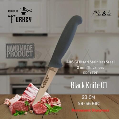 ATASAN Gold Series Black Knife 01 Kitchen Knives Handmade High Quality Professional Stainless Steel Steak Meat Knife Turkish