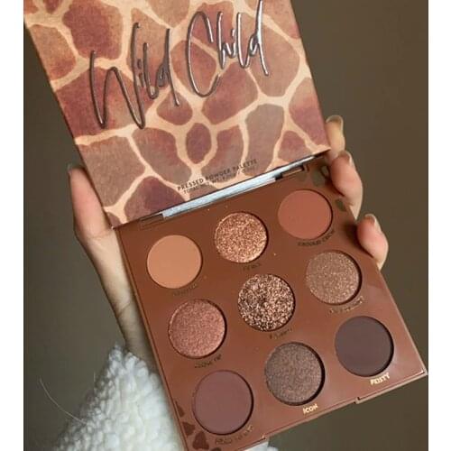 9 Colors Rich Warm Chocolate Wild Child Eyeshadow Palette Matte Glitter Makeup Palette Shimmer Nude Eye Shadow Brown Eye Pigment