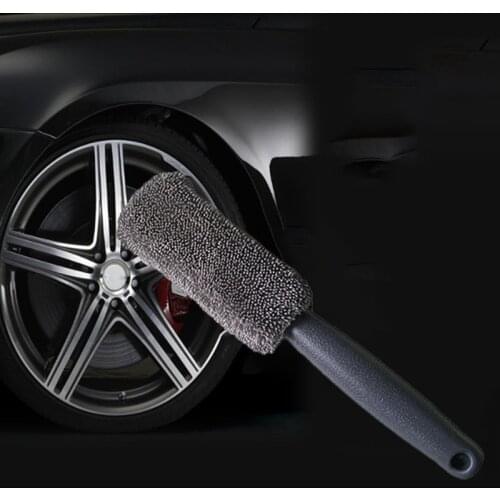 Portable Microfiber Long Handle Tire Brush Car Cleaner Plating Wheel Hub Brush Car Wash Paint Care Auto Washing Cleaning Tool