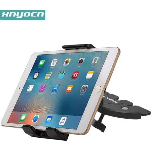 XNYOCN Adjustable Car CD Slot Tablet Phone Car Holder for iPhone 12 11 8 XR Samsung 4-12 Inch Tablet Stand for iPad Pro Air Mini