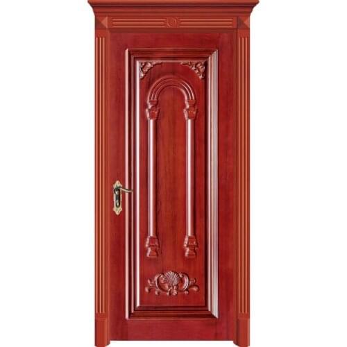 Luxury Carving Designs Thailand Oak Interior Single Solid Wood Door C009