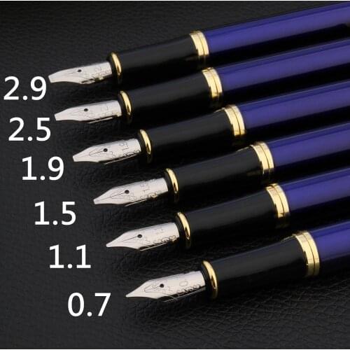 Luxury High quality 33 metal Fountain Pen blue Gothic parallel beginner Stationery Office school supplies gold ink pens