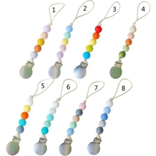Silicone Pacifier Clip Eco-friendly Newborn Baby Teething Toys Pacifier Chain Y4QA