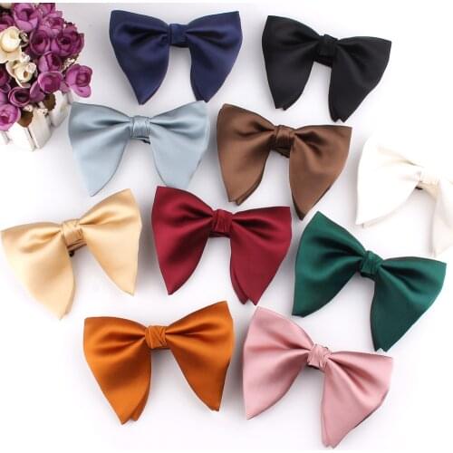 Wedding Bowtie For Groom Oversize Bow tie For Men Women Big Bow knot Adult Solid Bow Ties Cravats Groomsmen Rust Brown Bowties
