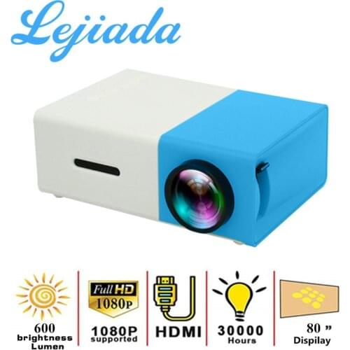 LEJIADA YG300 Pro LED Mini 480x272 Pixels Supports 1080P Portable Projector Home Media Player Built-in Speaker