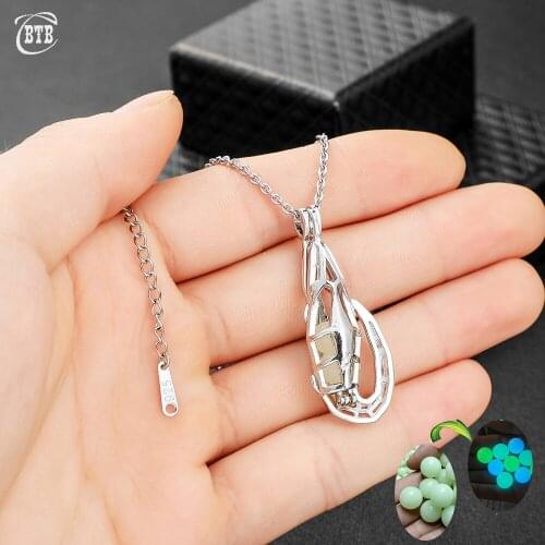 Luminous Scorpion Pendant Silver Color Necklace Jewelry Glowing In The Dark Women Long Necklace