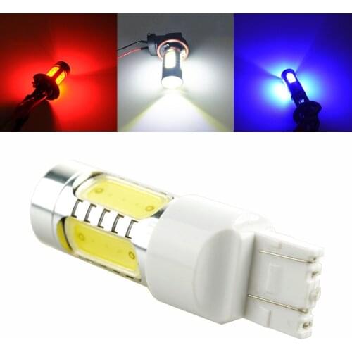 T20 7443 7440 W21/5W High Bright 7.5W Wedge Car Brake Light Stop Reverse Turn Signal LED Bulb 12V White Amber Lamp Blue Red