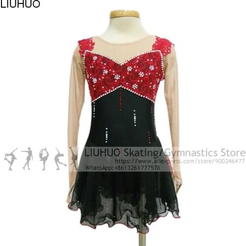LIUHUO Dance Costumes Ice Skating Dress Performance Wear Teens Training Dancewear Salsa Women Figure Skating Dress Children