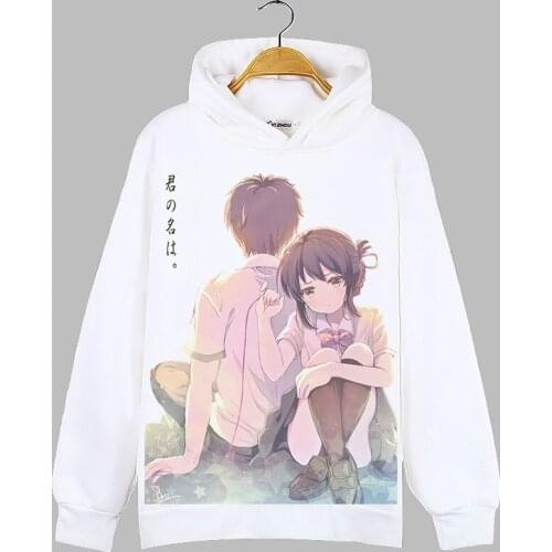Anime Your Name Cosplay Hoodie Tachibana Taki Miyamizu Mitsuha Print Hoodies Winter Autumn Fleece Sweatshirts Casual Pullover