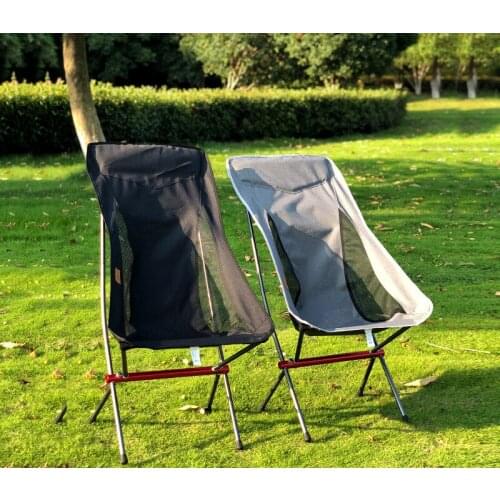 Outdoor Folding Chair Heightening Solid Color Moon Chair Portable Camping Fishing Chair Leisure Oxford Cloth Beach Chair LD726