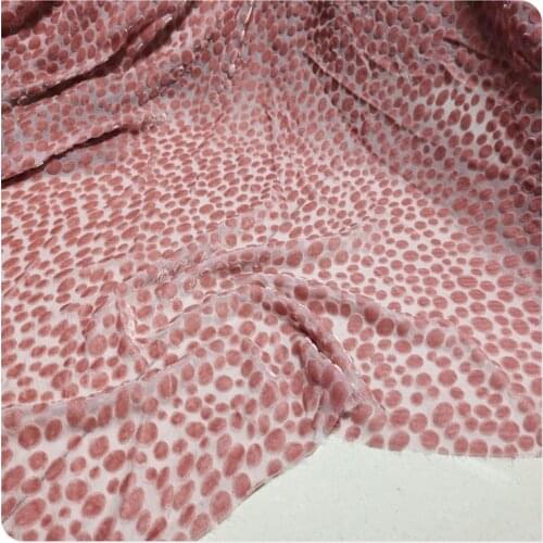 1 meter Hollow-out Mulberry Silk Cotton Bottom Velvet Dress Cheongsam Shirt Short Sleeve Shawl Clothing Fabric
