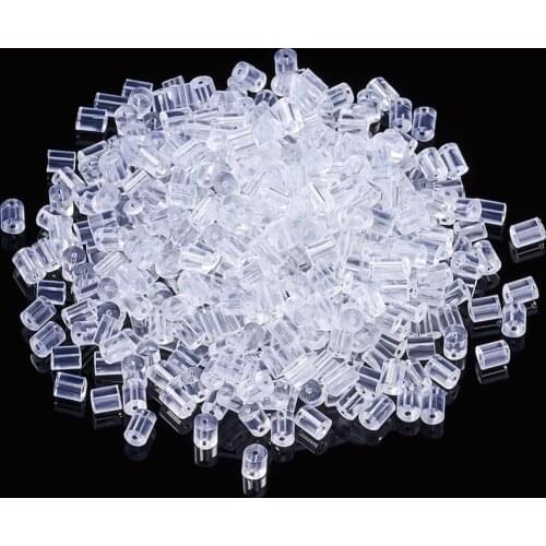 PandaHall 400pcs 3x3mm Plastic Earrings Back Ear Nuts for Jewelry Making DIY Earring Finding Accessories Wholesale