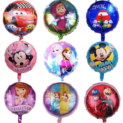 1pc 18 Inch Cartoon Round Belle Snow White Children Toy Inflatable Helium Foil Balloon Happy Birthday Baby Shower Party Decor
