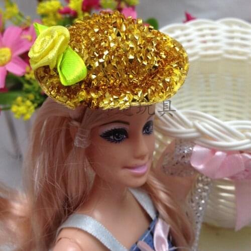 100PCS/LOT Wholesale Fashion Doll Hats Sequin Mini DIY 1/6 Doll Accessories