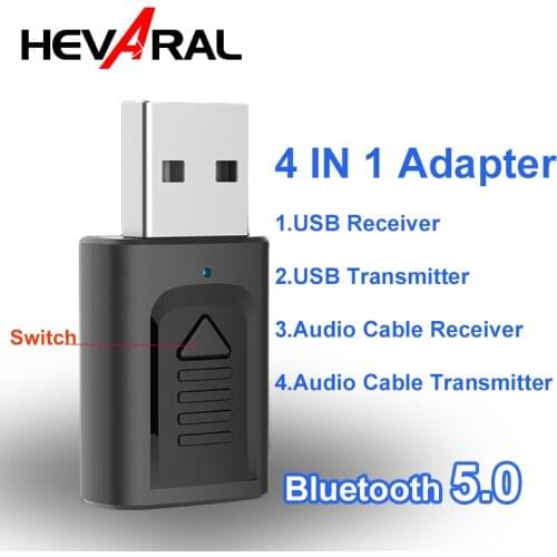 4 IN 1 Wireless Adapter USB Receiver Transmitter Directly Bluetooth 5.0 With 3.5 AUX Jack For Car Kit TV For Headphone Computer