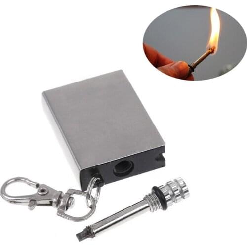 5pcs/set Creative Stainless Steel Flagon Torch Lighters for Smoker Men Kerosene Oil Flame Lighter Million Matches Key Decort