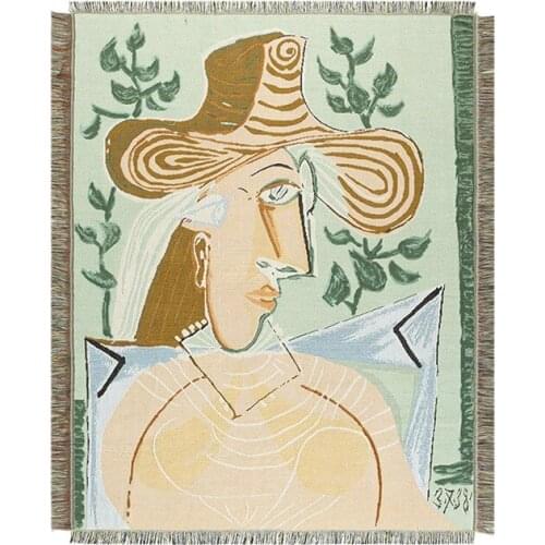 Abstract Art Girl Tapestry Decorative Blanket Leisure Blanket Cover Blanket Blanket Sofa Blanket