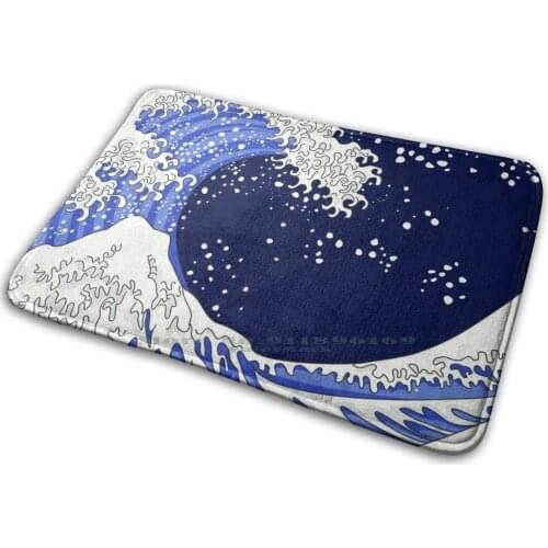 Great Blue Wave Mat Rug Carpet Anti-Slip Bedroom Entrance Door Mat Blue Navy The Great Wave Off Kanagawa Great Wave Off