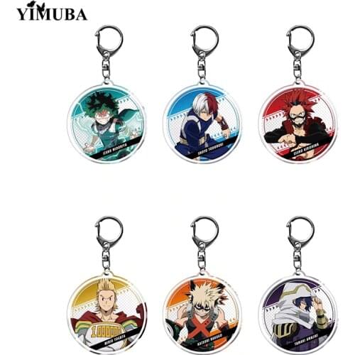 Anime My Hero Academia Keychain 11 Styles Boku no Hero Academia Key Ring Midoriya Izuku Bakugo Katsuki Todoto Acrylic Key Chain