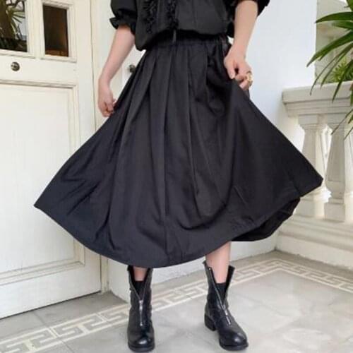 Mens trousers summer dress Japanese casual pleated mens shorts culottes hip-hop Gothic couples trousers stage wear