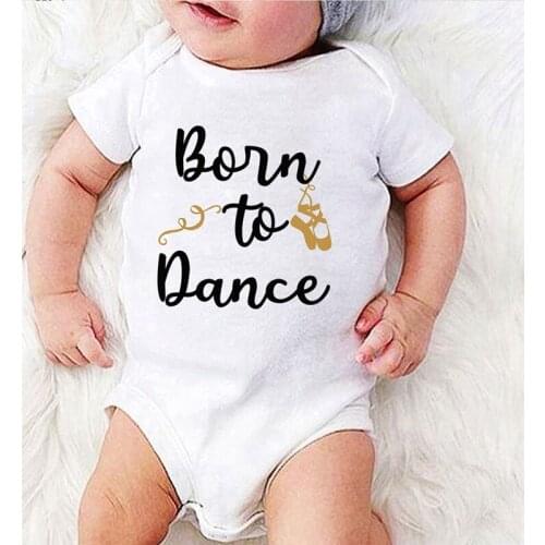 One Piece Winter Jumpsuit Born To Dance Letter Printing Romper for Toddler Kids Clothing Baby Clothes Newborn Girl Outfit
