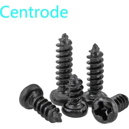 GuHua Black Philips Round Head Self Tapping Small Screws PA Cross Pan Head Tapping screws Electronic Mini Screw M1-M2 500pcs