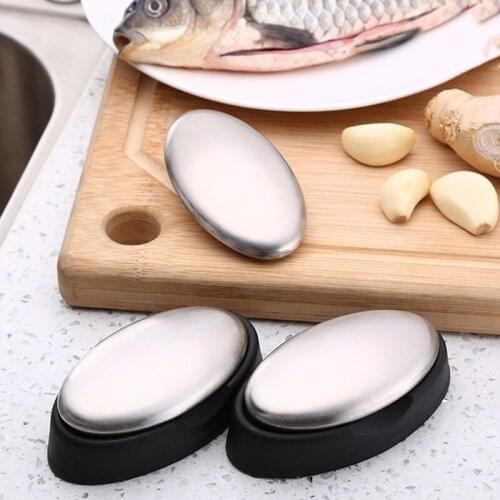 304 Stainless Steel Soap Deodorant Soap Creative To Fishy Metal Soap Home Kitchen Tool Creative Soap Oval